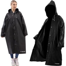 Unisex Regenmantel Wasserfest mit Kapuze Regenjacke Universal Top Lang Mantel