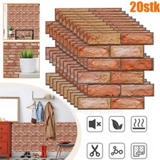 20x 3D Tapete Wandpaneele Selbstklebend Ziegel Wandaufkleber Schutzschichten