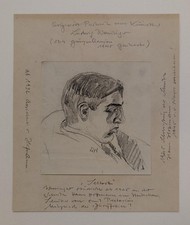 Ludwig Weninger - Original Zeichnung - Selbstporträt - Entartete Kunst - Gaibach