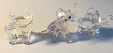 Konvolut sehr kleine Elefanten aus Glas 3x transparent