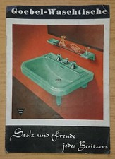 Prospekt / Katalog W. & R. Goebel Waschtische um 1935 Leipzig Waschbecken...