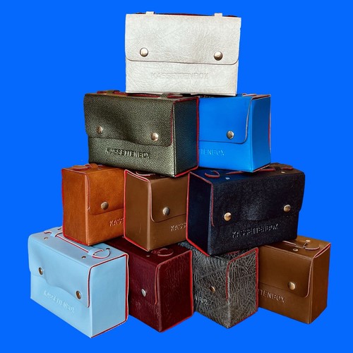 Ddr kassettenbox leder vintage - kassettenbox,