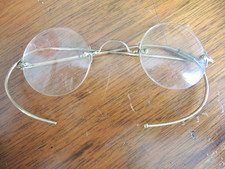 antike Randlose Brille - alte Brille  - bewegl. Bügel vergoldet ca. 20iger Jahre