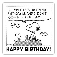 Peanuts Geburtstagsdesign Mit Snoopy Und Spruch Aufkleber Sticker