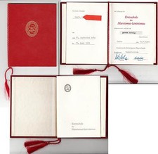 DDR Urkunde Zeugnis SED