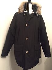 Woolrich Arctic Parka Herren L Schwarz Echtfell Daunen