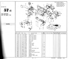 Datsun S30 240Z bis July 1973 komplette Heizungsanlage mit Bedienteil.