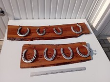 Rustikale Garderobe Hufeisen Holz Wandhaken Handarbeit 71–104 cm Vintage