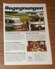 Seltene Werbung ERIBA HYMERMOBIL - Begegnungen - Mercedes Fiat 1984