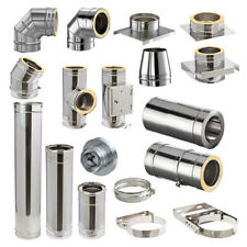 Edelstahlschornstein doppelwandig 130,150,180mm Schlot Esse Kamin Rauch Rohr 