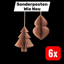 Broste Copenhagen Weihnachtsanhänger Schmuck Tannenbaum Zapfen Papier 6 SETS