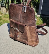 Bear Design Rucksack Vintage Leder antikbraun  Echtleder Cityrucksack 