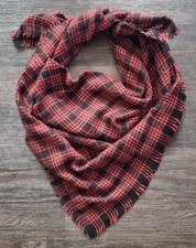 Damen Schal # kariert #  Rot / Schwarz # 150 x 145 # Gebraucht