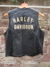 Tolle Damen Harley Davidson Leder schwarz Motorrad Biker Weste size Größe L