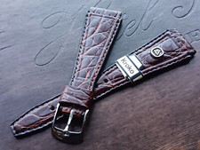 Dugena 20mm Echt Krokodil Leder Band mit Clip ( auch für feste Stege ) Braun