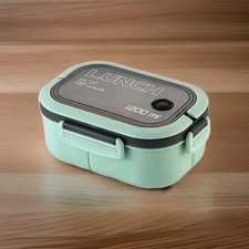 1200ml grüne Doppelschicht Lunchbox/Vesperbox mit Griff