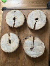 4 Baumscheiben Hohl Klotz Tunnel Holzscheiben Kastanie Epoxidharz Deko Basteln 