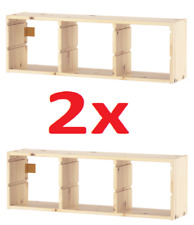2x Neu Ikea TROFAST Wandaufbewahrung hell weiß gebeizt Kiefer 93x30 cm UK