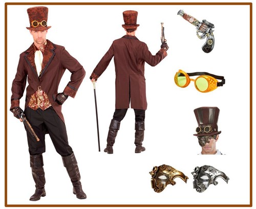 Steampunk herren kostüm - herren,
