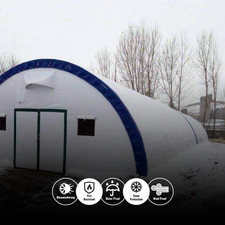 Lagerzelt Ellipse 4x6-4x30 Zelthalle mit Bodenrahmen Zelt mit Dach isolated