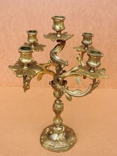 2  ALTE LEUCHTER KANDELABER KERZENSTÄNDER BRONZE 5 FLAMMIG ANTIK