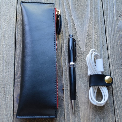 Vintage leder stiftetui - leder,