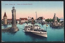Lindau hafen mit - lindau, b.,