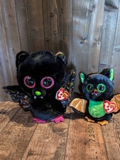 2 Ty Beanie Glubschi Fledermaus  Lila  Und Grûn  XXL Und Klein