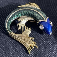 vergold. Brosche,Fisch