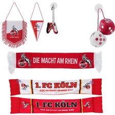 1. FC Köln Autoschal Minischal Banner Plüschwürfel Autospiegelschuhe Autowürfel