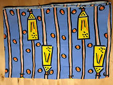 Ikea Stoff Baumwolle Besenmotiv Gelb,Blau,Orange ca. 2 x 1,75m 50ger Jahre Stil