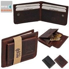 Branco kleine RFID Herren Minibörse Geldbörse Echt Leder Geldbeutel Herrenbörse 