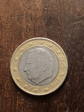 1€ Münze Belgien, König Albert II,  2002 Fehlerprägung an Der Jahreszahl