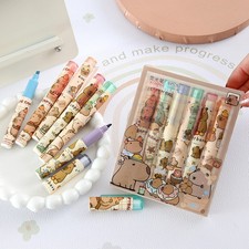 6Pcs Cartoon Fashion Capybara Highlighters Cute Mini Painting Marker Pens Gifts
