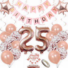 Luftballon 25. Geburtstag - Rosegold - Party Deko - Tortendeko - Geschenk Ballon