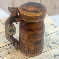 Bierkrug aus holz - mit, deckel