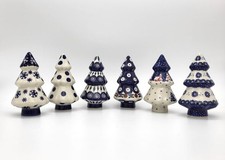 Bunzlauer Keramik Weihnachtsbaum, 12cm, Weihnachten, Deko, 6 verschiedene Muster