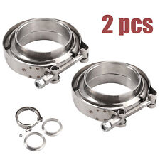 2x Edelstahl V Band Schelle 76