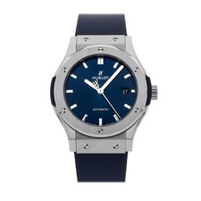 Hublot Classic Fusion Titan Auto 42mm Ziffernblatt Blau Band Uhr 542.NX.7170.RX