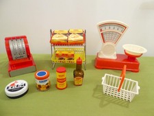 KAUFLADEN KASSE-WAAGE-BLECHDÖSCHEN und viel ZUBEHÖR für den KAUFMANNSLADEN ÄLTER