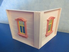 2x Mauerteil mit Fenster Eckverbinder zu 5303 rosa Puppenhaus Playmobil 7613