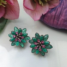 Konplott Ohrclips Psychodahlia Türkis