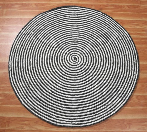 Runder jute teppich schwarz - runder,