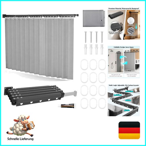 Faltbare duschvorhangstange - faltbare,