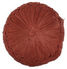 Kissen Dekokissen Sofakissen Baumwolle Samtoptik Toscana Rot rund Ø 40 cm