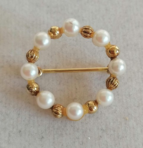 Gold brosche gelbgold 333 - brosche, mit