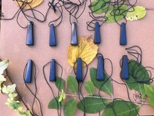 SCHUNGIT*10 Anhänger Poliert Heilstein Stein Trapez gebohrt Shungite pendant