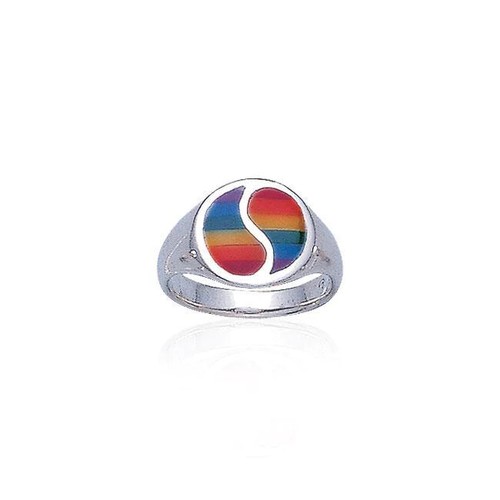 Regenbogen yin yang pride - yang, ring
