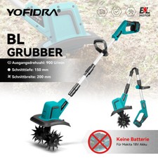 YOFIDRA® Bürstenlos Akku Gartenfräse Motorhacke Bodenhacke Für Makita 18V Akku