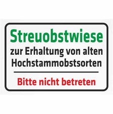 Schild - Streuobstwiese zur Erhaltung - Bitte nicht betreten KPI-0366